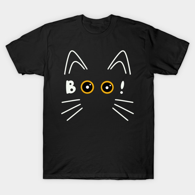 Boo! Halloween Cat T-Shirt by Msstorey